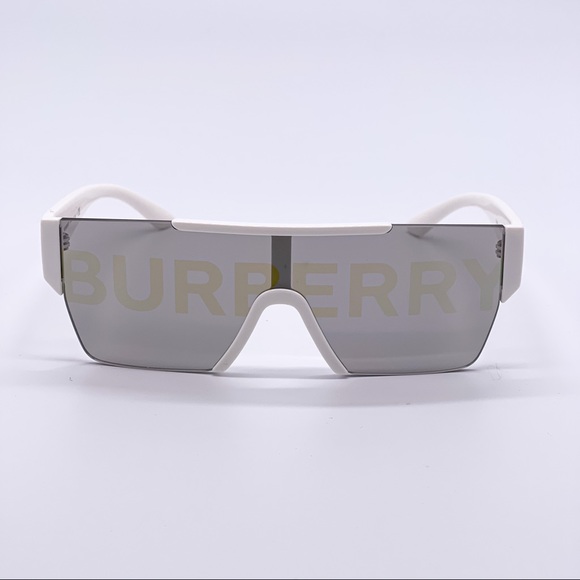 NEW BURBERRY BE4291 3007/H WHITE UNISEX SHIELD SUNGLASSES BURBERRY B 4291 - Picture 4 of 13